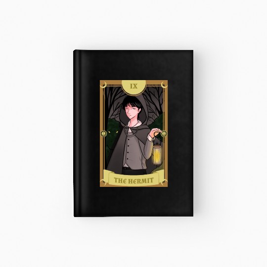 Anime Tarot Card The Hermit Occult Gothic Witch Hardcover Journal