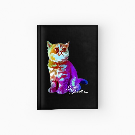 Colorful Exotic Shorthair Cat Funny Kitties Lover Hardcover Journal