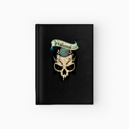 PI Day Irrational Skull Design Teal Edition Hardcover Journal