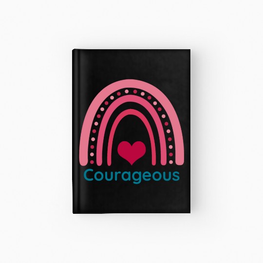 Courageous Viva Magenta Boho Rainbow Hardcover Journal