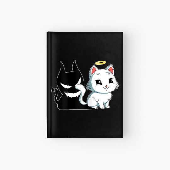 Funny Angel Devil Cat Hardcover Journal Sweet Dearly Kitty D