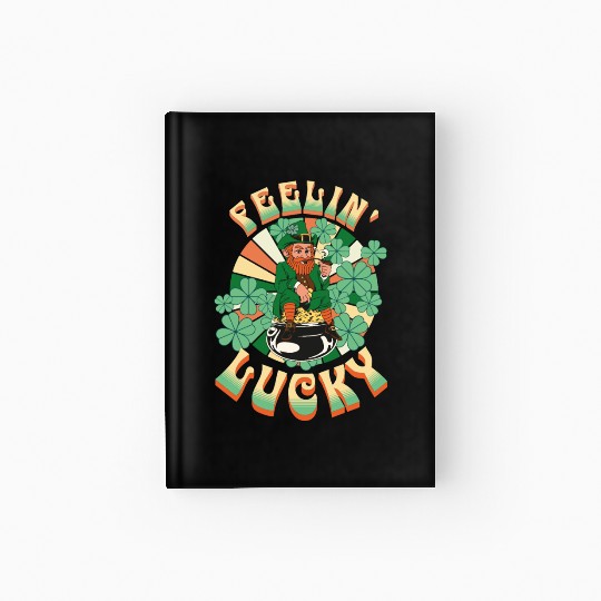 Feeling Lucky Groovie Leprachaun St. Patricks Day Hardcover Journal