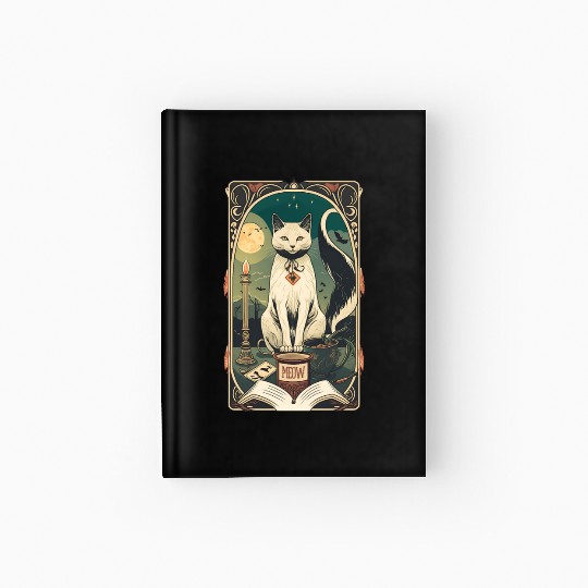 Cat Tarot Card Style Hardcover Journal