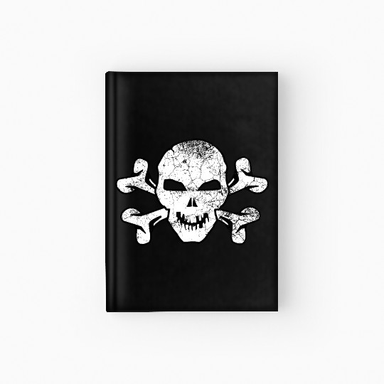 Cracked Skull And Crossbones Hardcover Journal