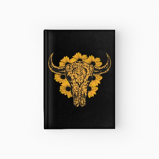 Bull Skull Sunflower Hardcover Journal