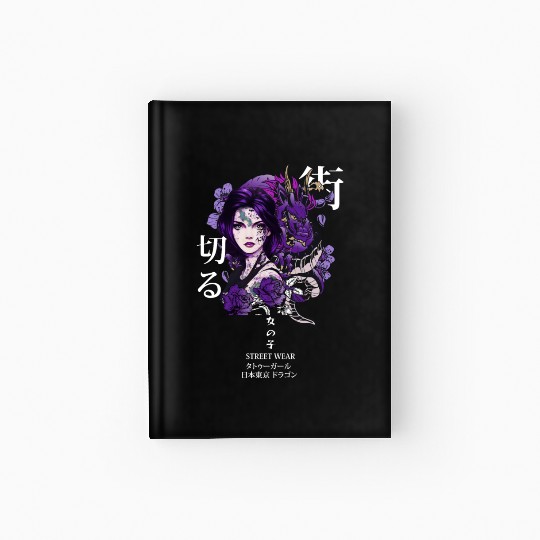 Japanese Anime Dragon Edgy Gothic Soft Grunge Alt Hardcover Journal