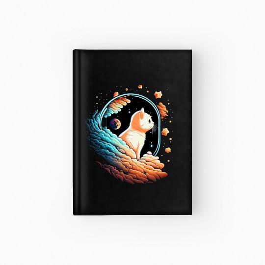 Astronaut Cat Space Cat on Galaxy Cat Lover Hardcover Journal