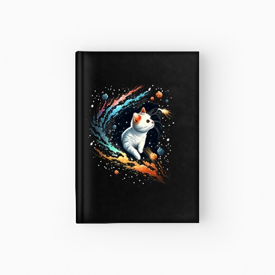 Astronaut Cat or Space Cat on Galaxy Cat Lover Hardcover Journal