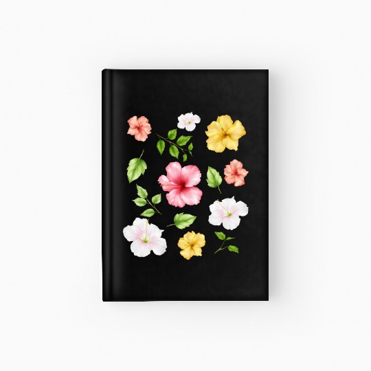 Coconut Girl Aesthetic Hibiscus Flowers Hardcover Journal