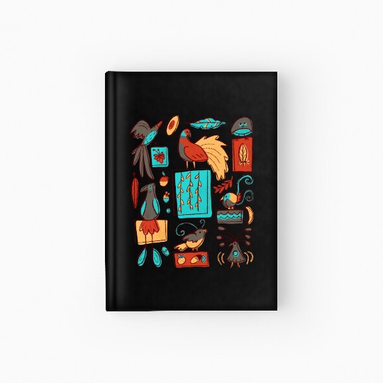 Retro 1950s Birds Of Paradise Pattern Hardcover Journal