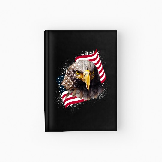 Patriotic Eagle US American Flag Bald Eagle USA Hardcover Journal