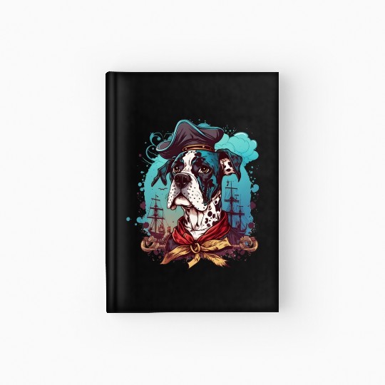 Great Dane Dog Pirate Hardcover Journal