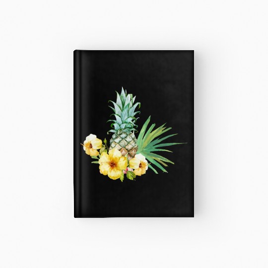 Tropical Flower Pineapple Summer Girl Hawaii Hardcover Journal