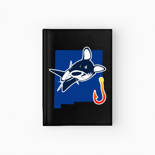 Catfishing Season New Mexico State Flag Fish Rod Hardcover Journal