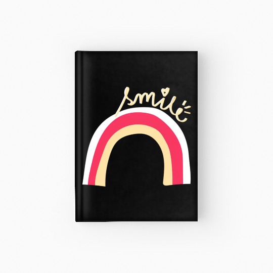 Rainbow, Smile, Positive Quote Hardcover Journal
