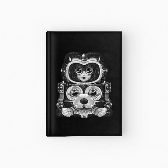 person in dog faced robot suit original Hardcover Journal