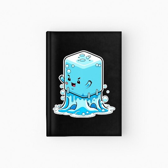 Cute happy kawaii melting ice Hardcover Journal