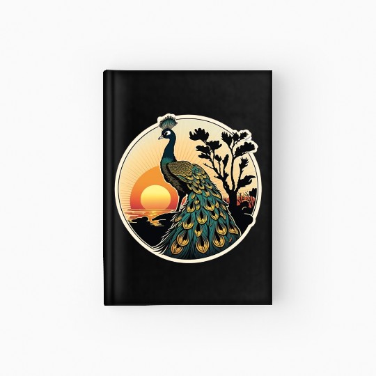 Beautiful Peacock at Sunrise: A Tranquil Moment Hardcover Journal