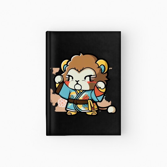 lion in kimono Hardcover Journal
