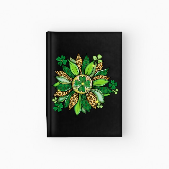 Sunflower Green With Leopard Hardcover Journal