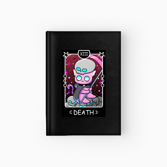 Kawaii Pastel Goth Tarot Card Death Grim Reaper Cu Hardcover Journal