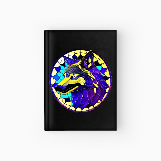 Moonlit Majesty The Art of Stained Glass Wolves Hardcover Journal