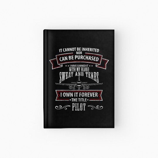 Airplane Aviator Glider Pilots Hardcover Journal