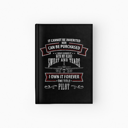 Airplane Aviator Glider Pilots Hardcover Journal