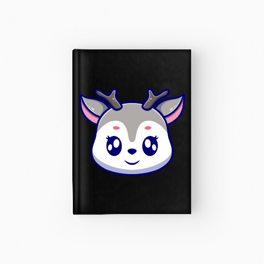 Cute deer cartoon icon illustration gift Hardcover Journal