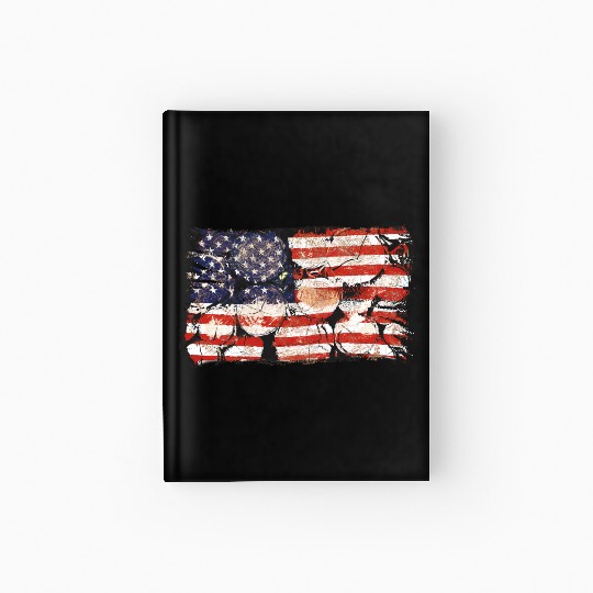 The Usa Flag Tree Trunks America Patriotism Hardcover Journal