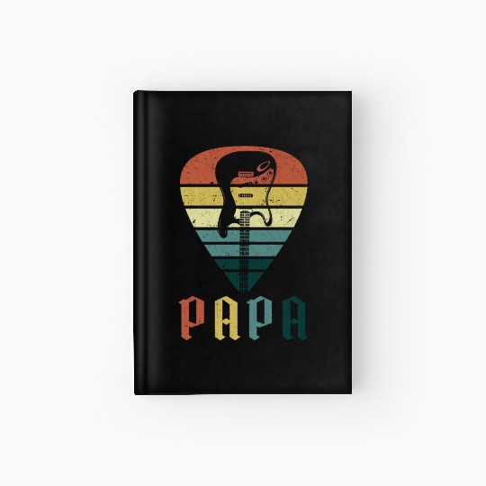 Retro Papa Bass Guitar Player Hardcover Journal