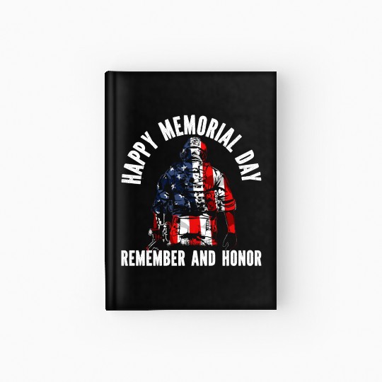 Patriotic Veteran USA Flag American Memorial Day Hardcover Journal
