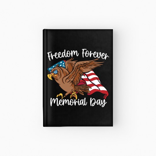 Patriotic Veteran USA Flag American Memorial Day Hardcover Journal