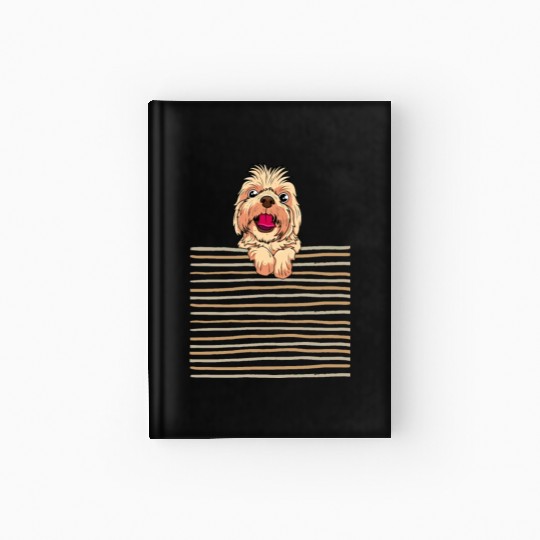 Happy Cheerful Puppy, Cartoon puppy dog Hardcover Journal