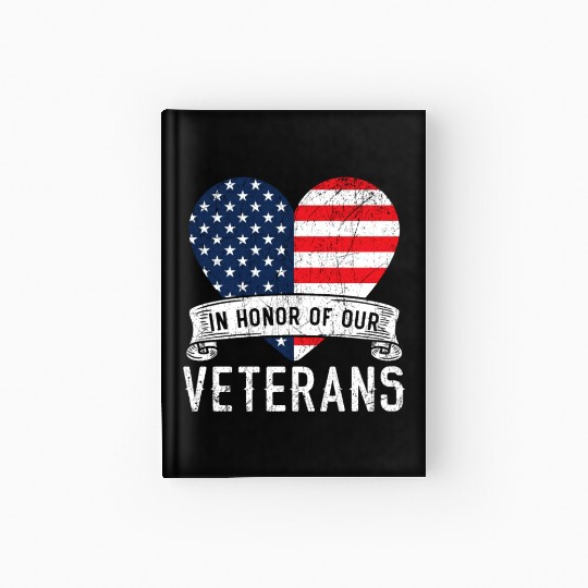 Patriotic Veteran USA Flag American Memorial Day Hardcover Journal