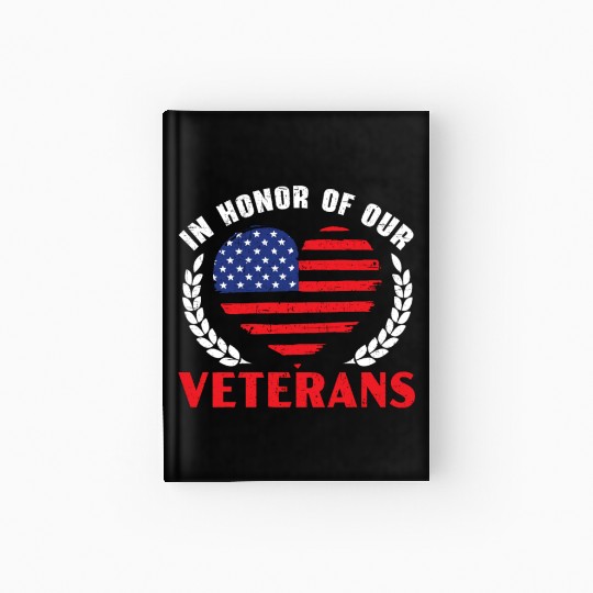 Patriotic Veteran USA Flag American Memorial Day Hardcover Journal