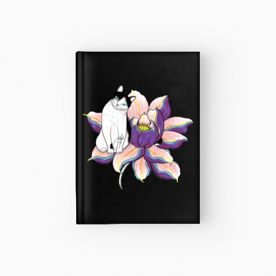 Lotus Cat Hardcover Journal