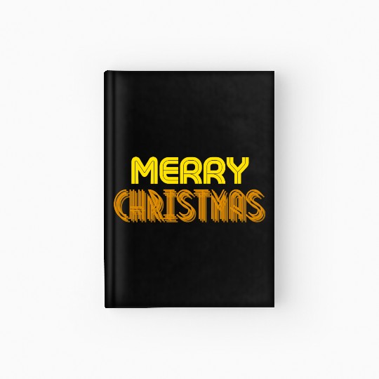 Merry Christmas Yellow Neon Colors Hardcover Journal