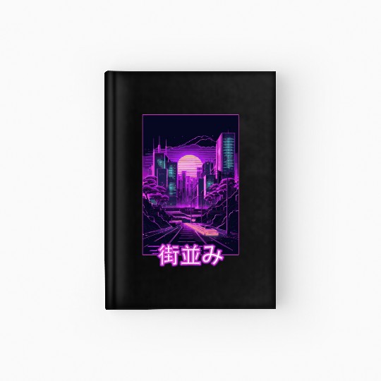 Japanese Tokyo City Vaporwave Aesthetic Retro Synt Hardcover Journal