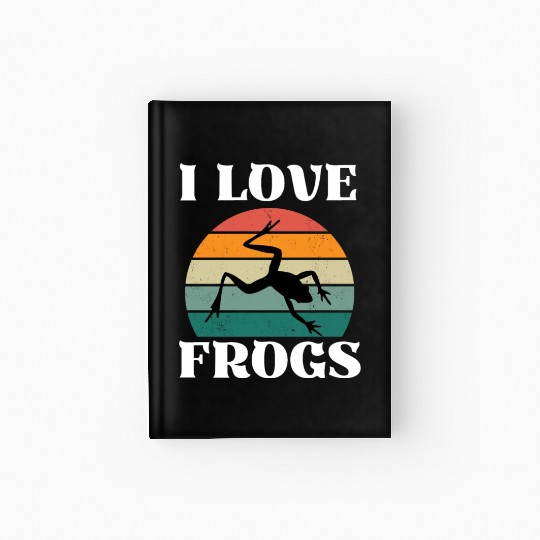 I LOVE FROGS RETRO SUNSET Hardcover Journal