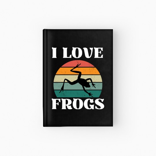 I LOVE FROGS RETRO SUNSET Hardcover Journal