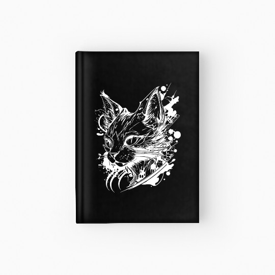 Space Cat In Vintage Tattoo Style Hardcover Journal