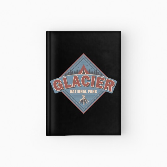 Glacier National Park Montana Vintage US Camping Hardcover Journal