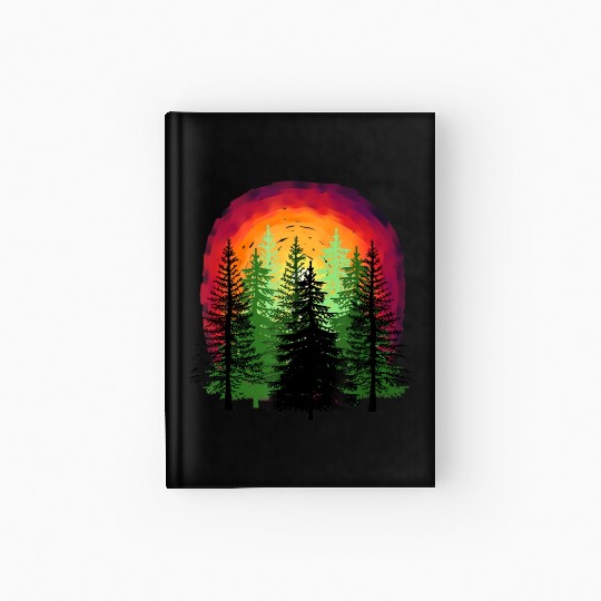 Forest sunrise sunset nature trees Hardcover Journal