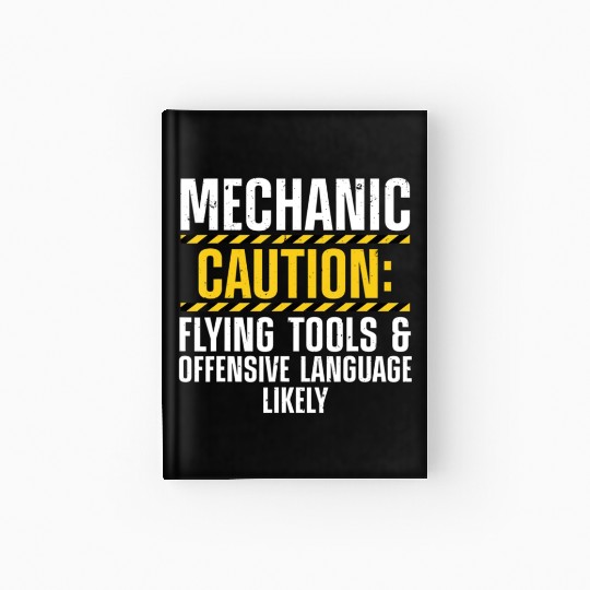 Funny Mechanic Art For Men Drag Racing Garage Guy Hardcover Journal