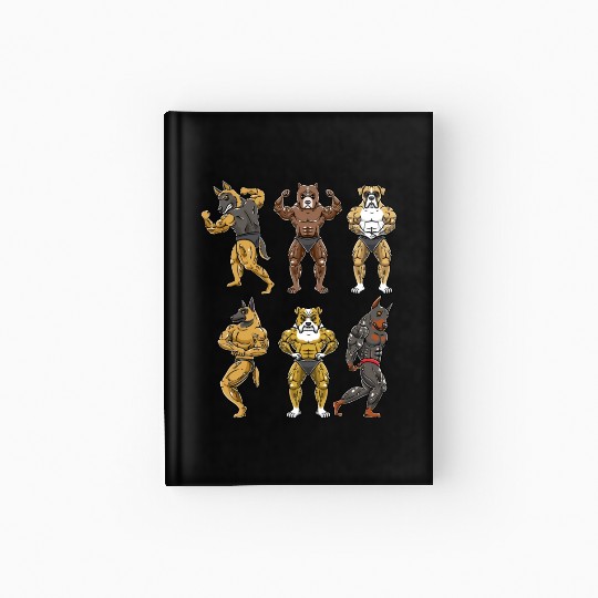 Dog Fitness Gym Motivation Bodybuilding Hardcover Journal