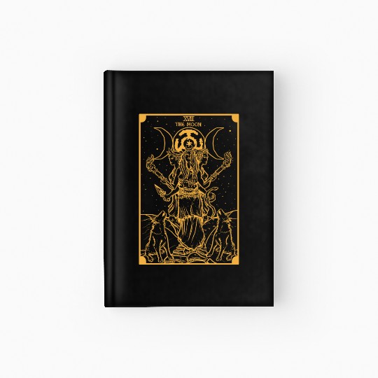 The Goddess Hecate in The Moon Tarot Card (Gold) Hardcover Journal