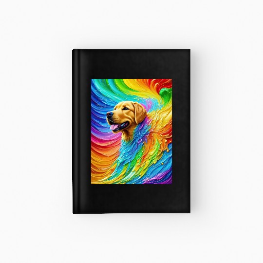 Labrador Retriever with rainbow splashes of colors Hardcover Journal