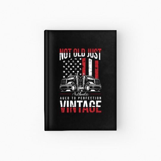 Truck Driver Us Flag Old Man Trucker Hardcover Journal
