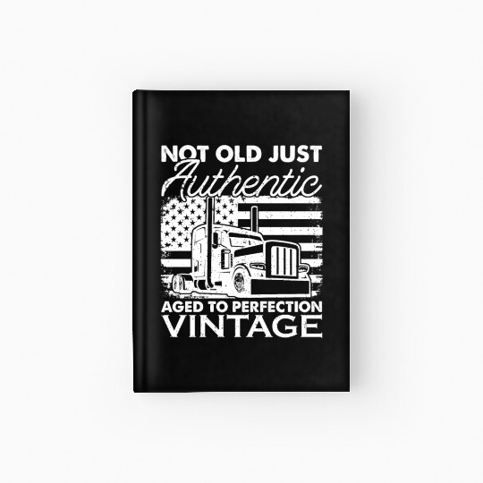 Truck Driver Us Flag Old Man Trucker Hardcover Journal